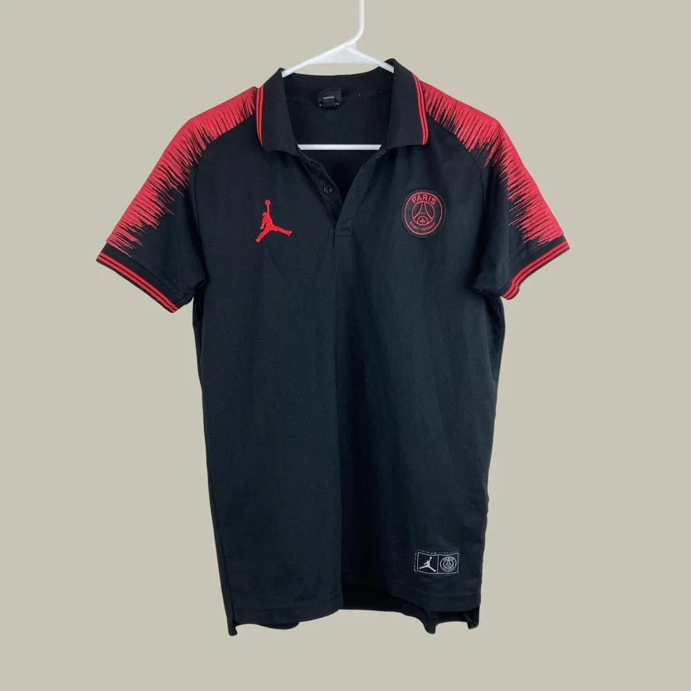 Jordan X Paris Saint Germain PSG Polo Shirt Mens M Short Sleeve Soccer Jersey